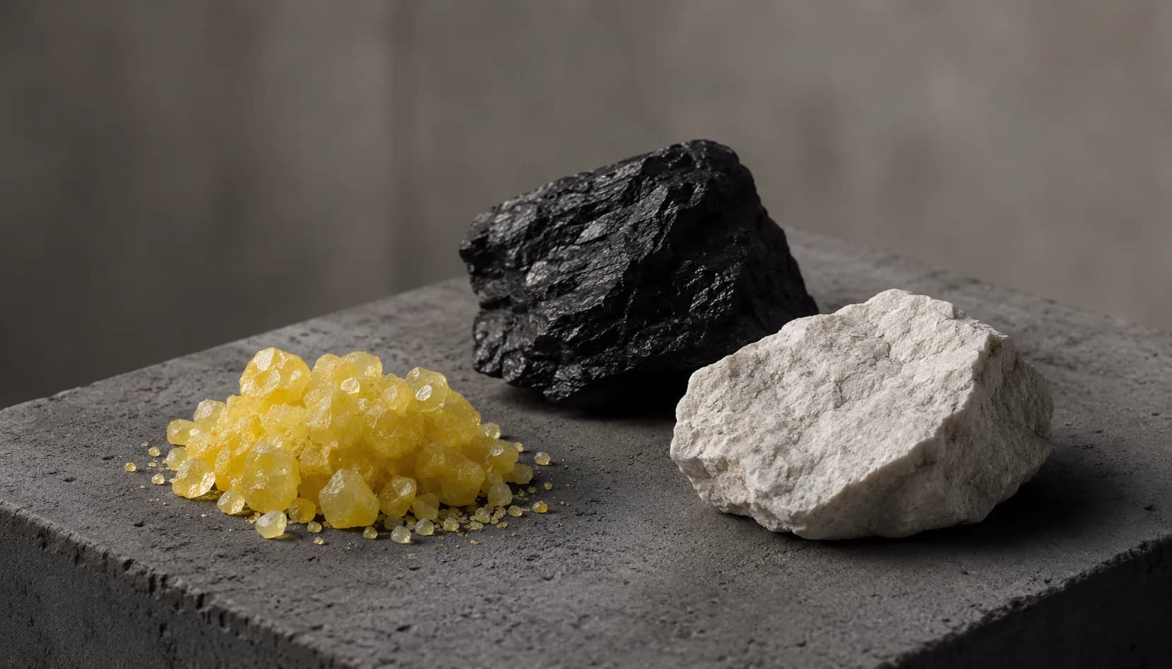 Raw material and mineral samples